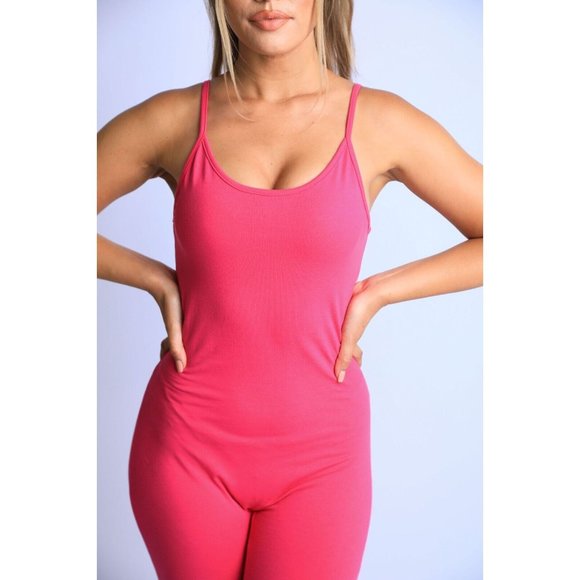 Women's Spaghetti Strap Bodycon Tank One Piece Jumpsuits Rompers S M L - Picture 2 of 9